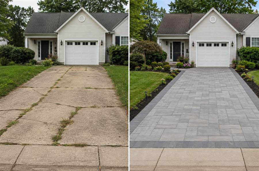 Driveway paving — before and after